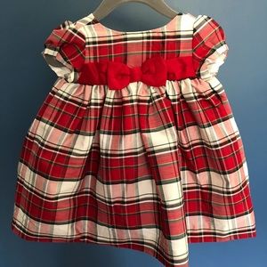 Gymboree Red & White Dress with red bow - 3/6mo
